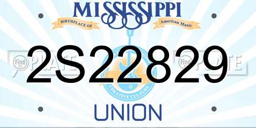 2S22829 Mississippi License Plate