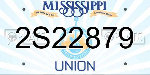 2S22879 Mississippi License Plate