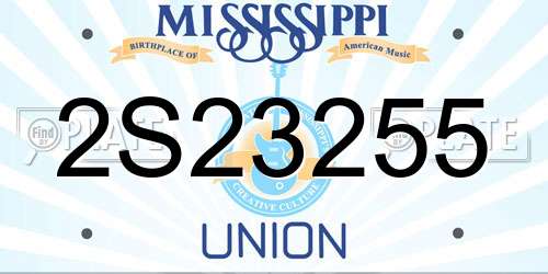 2S23255 Mississippi License Plate