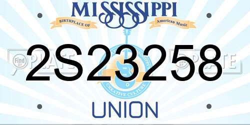 2S23258 Mississippi License Plate
