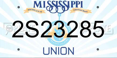 2S23285 Mississippi License Plate