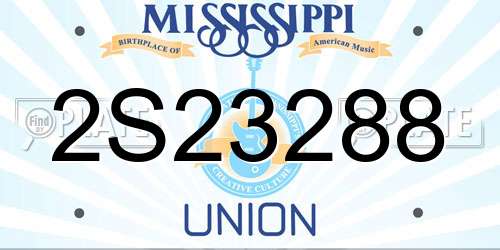 2S23288 Mississippi License Plate