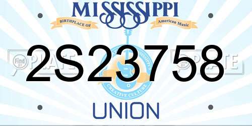 2S23758 Mississippi License Plate
