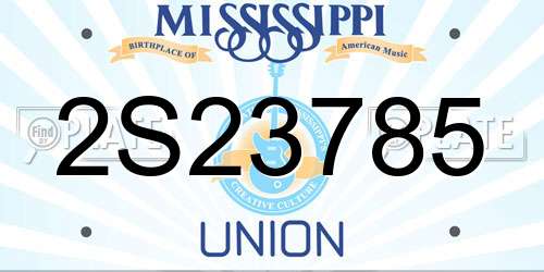 2S23785 Mississippi License Plate