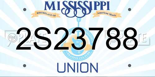2S23788 Mississippi License Plate