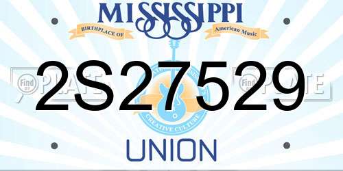 2S27529 Mississippi License Plate