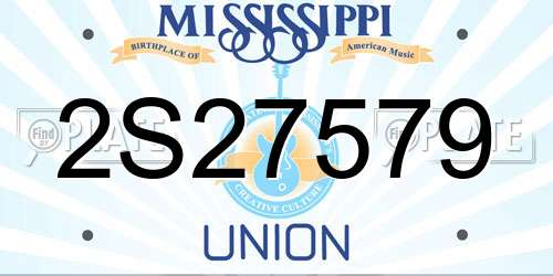 2S27579 Mississippi License Plate