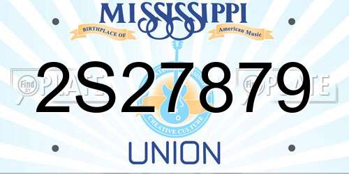 2S27879 Mississippi License Plate