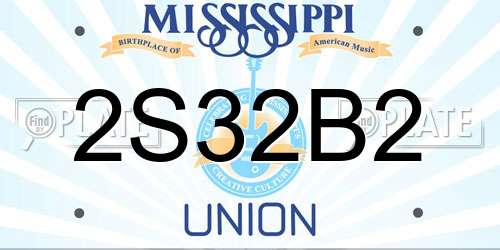 2S32B2 Mississippi License Plate