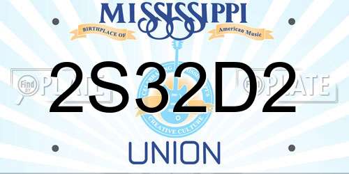 2S32D2 Mississippi License Plate