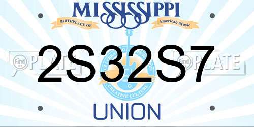2S32S7 Mississippi License Plate