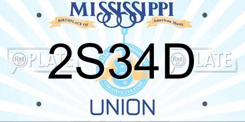 2S34D Mississippi License Plate