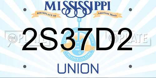 2S37D2 Mississippi License Plate