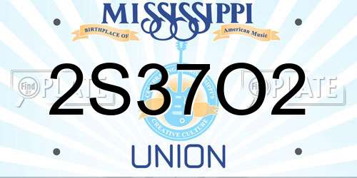 2S37O2 Mississippi License Plate