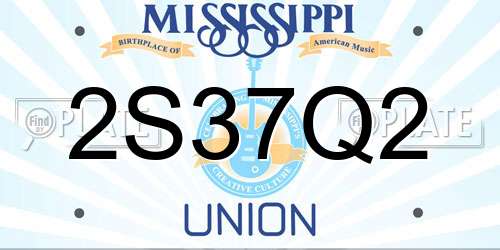 2S37Q2 Mississippi License Plate