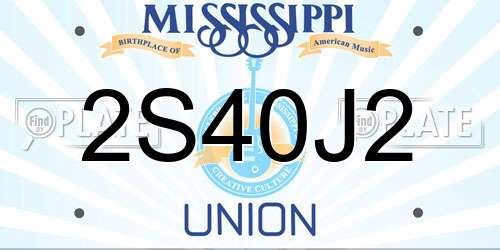2S40J2 Mississippi License Plate