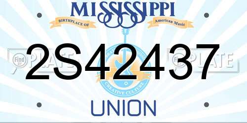 2S42437 Mississippi License Plate