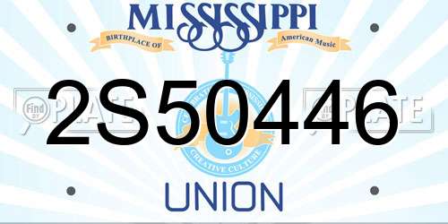 2S50446 Mississippi License Plate