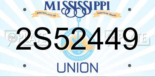 2S52449 Mississippi License Plate