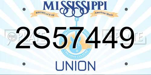 2S57449 Mississippi License Plate