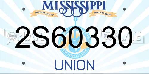 2S60330 Mississippi License Plate