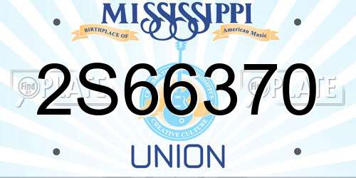 2S66370 Mississippi License Plate