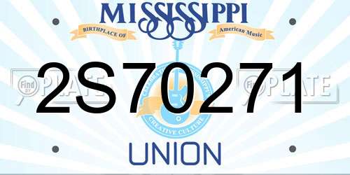 2S70271 Mississippi License Plate