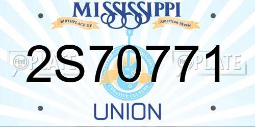 2S70771 Mississippi License Plate
