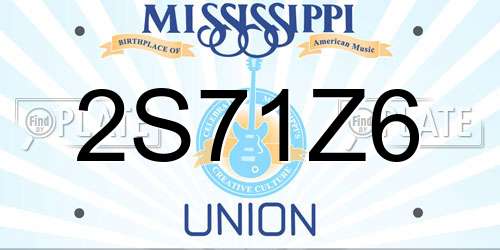 2S71Z6 Mississippi License Plate