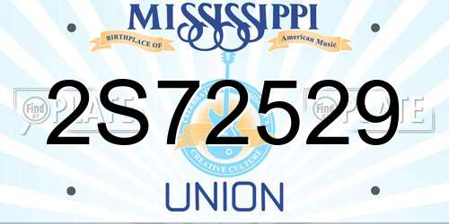 2S72529 Mississippi License Plate