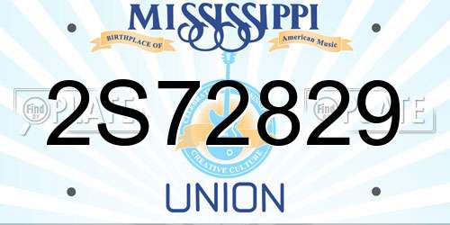 2S72829 Mississippi License Plate