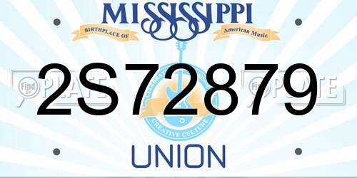 2S72879 Mississippi License Plate