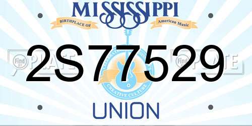 2S77529 Mississippi License Plate