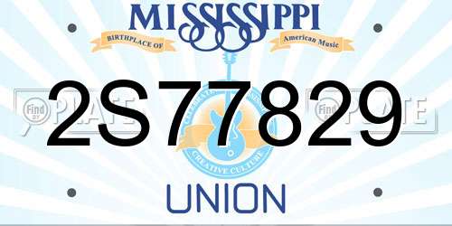 2S77829 Mississippi License Plate