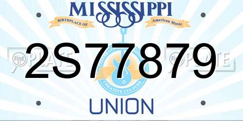 2S77879 Mississippi License Plate