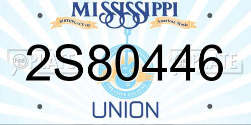 2S80446 Mississippi License Plate