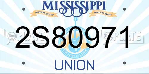 2S80971 Mississippi License Plate