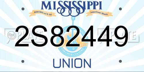 2S82449 Mississippi License Plate