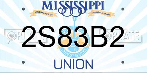 2S83B2 Mississippi License Plate