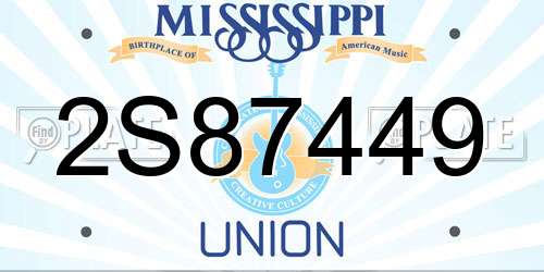 2S87449 Mississippi License Plate