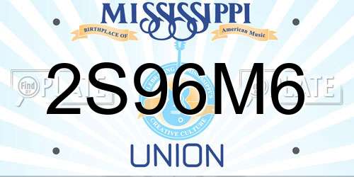 2S96M6 Mississippi License Plate