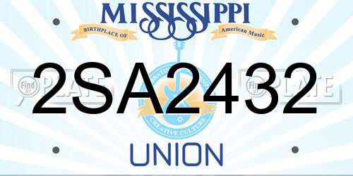 2SA2432 Mississippi License Plate