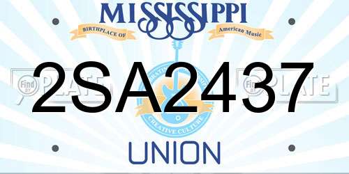 2SA2437 Mississippi License Plate