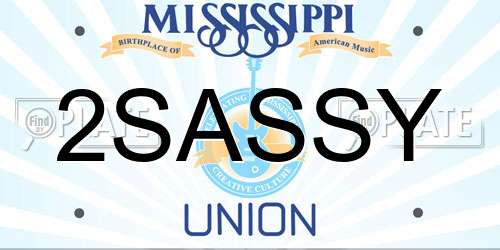 2SASSY Mississippi License Plate