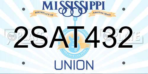 2SAT432 Mississippi License Plate