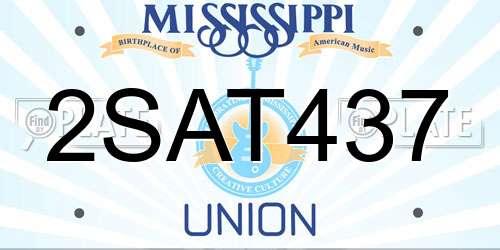2SAT437 Mississippi License Plate