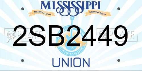 2SB2449 Mississippi License Plate