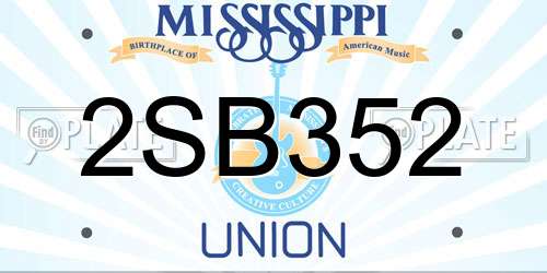 2SB352 Mississippi License Plate