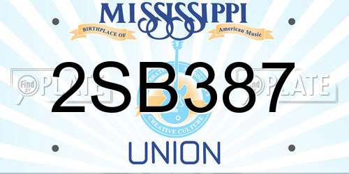 2SB387 Mississippi License Plate