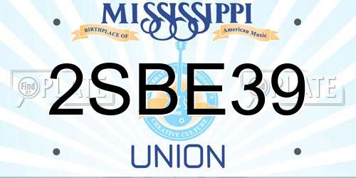 2SBE39 Mississippi License Plate